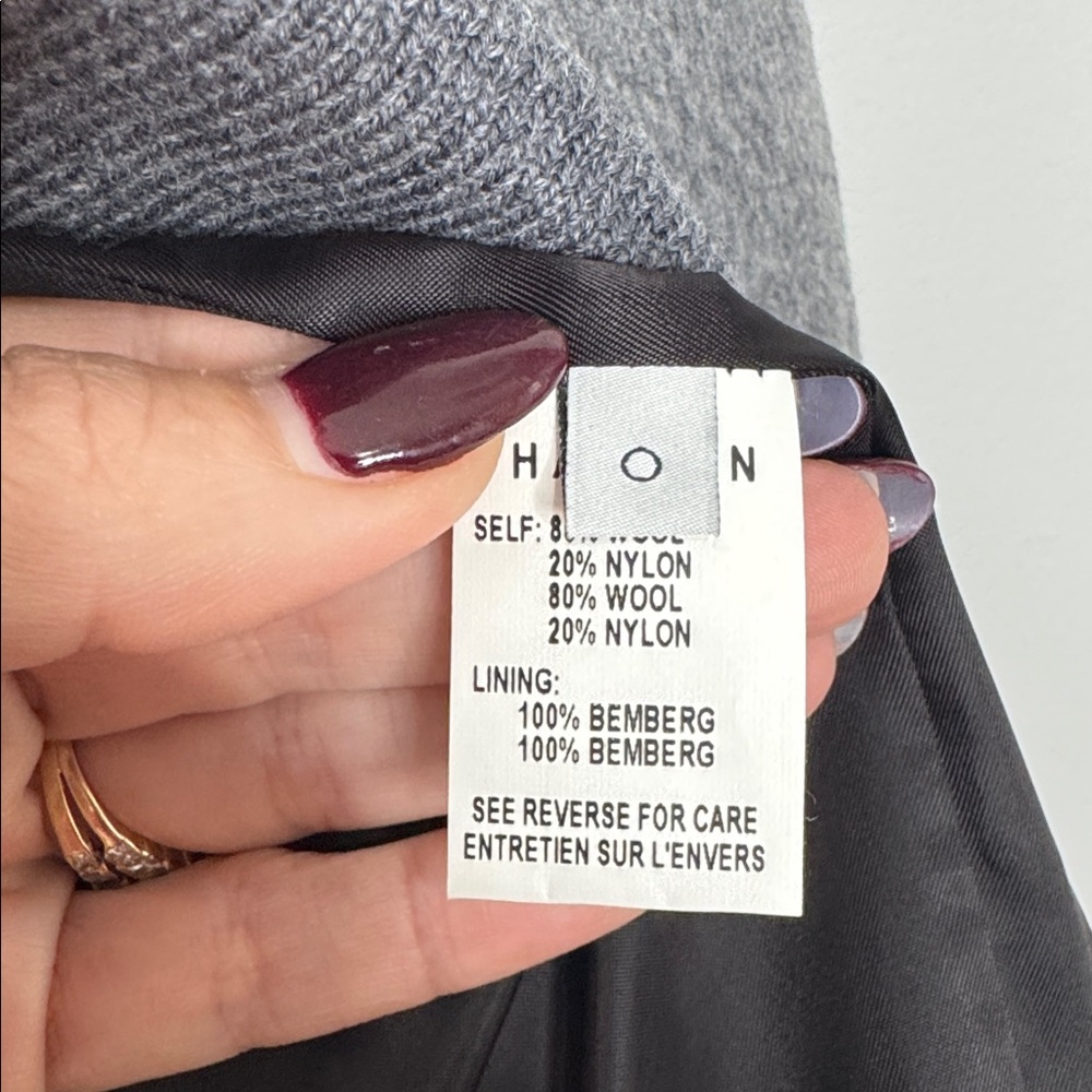 Thakoon Wool Coat Ribbed Panel Zipper Tailored Gray Size 0/XS - Picture 7 of 8